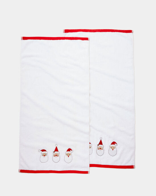  2 Pack Christmas Embroidered Hand Towel