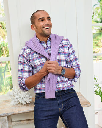 Long Sleeve Patterned Oxford Shirt