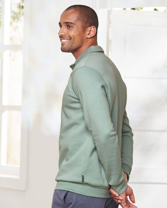 Collared Button Placket Sweatshirt