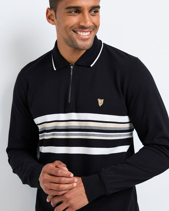 Guinness™ Long Sleeve Zip Neck Polo Shirt