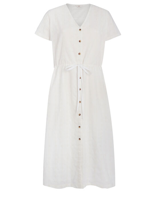 Bonnie Broderie Midi Dress - White