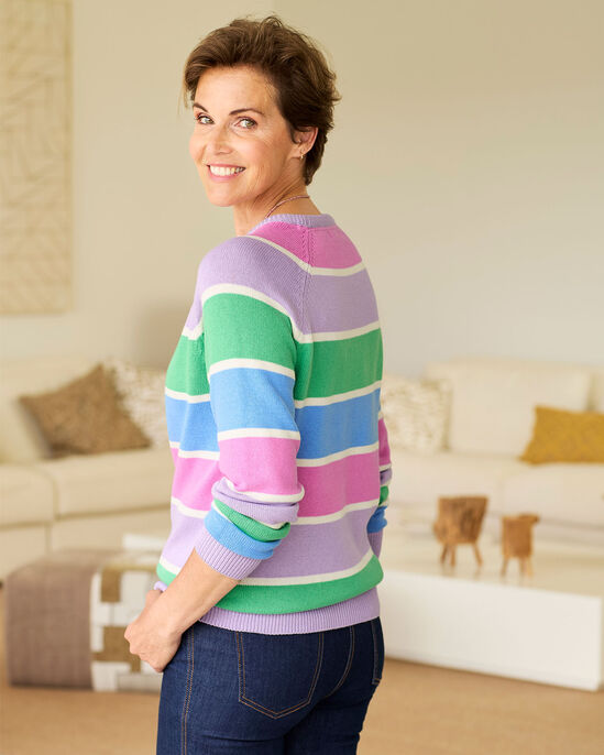 Cotton Crew Neck Stripe Jumper
