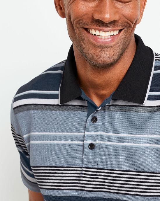 Signature Short Sleeve Birdseye Stripe Polo Shirt