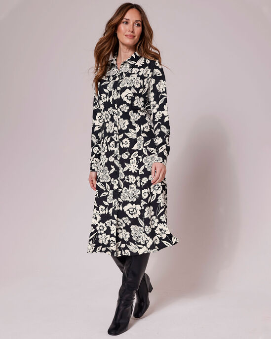 Must-Have Print Midi Shirt Dress