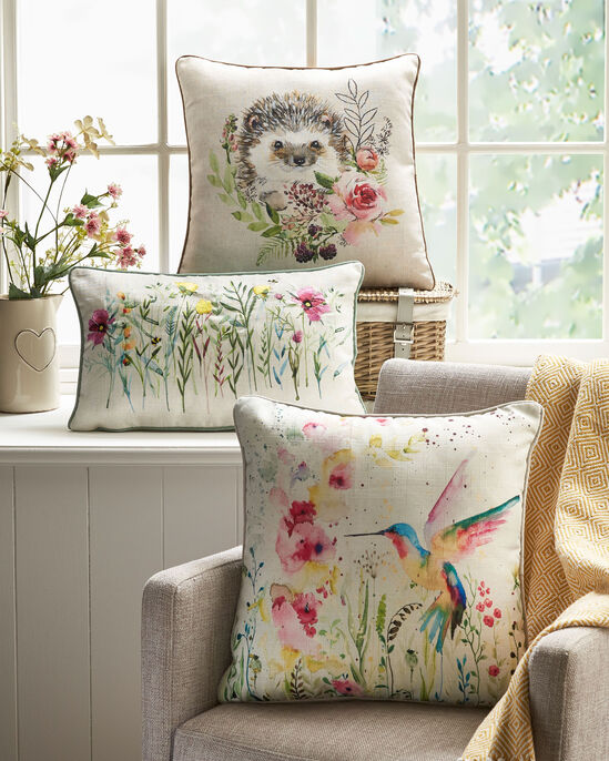Embroidered Flowers Cushion