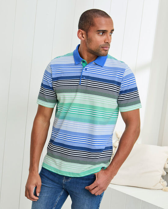 Short Sleeve Stripe Polo