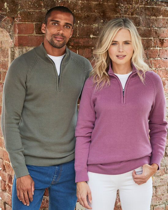 Cotton Half Zip Jumper