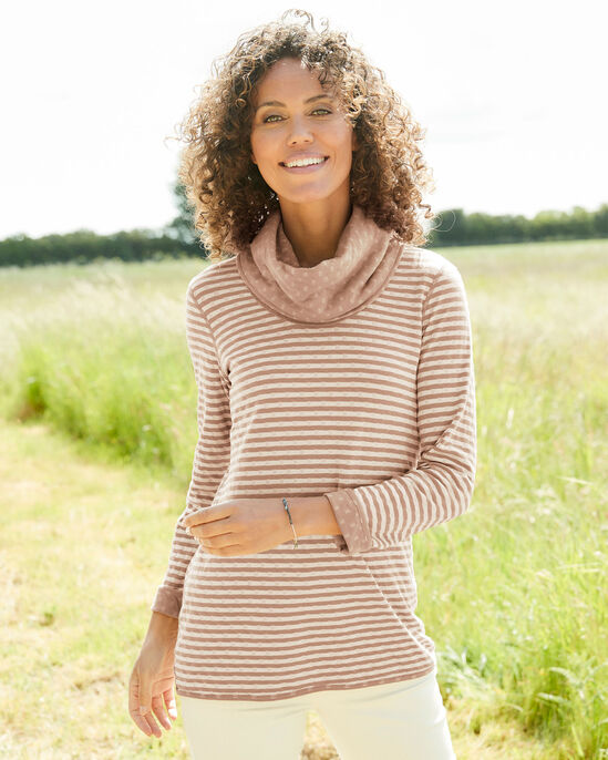 Twice-As-Nice Reversible Cowl Neck Jersey Top