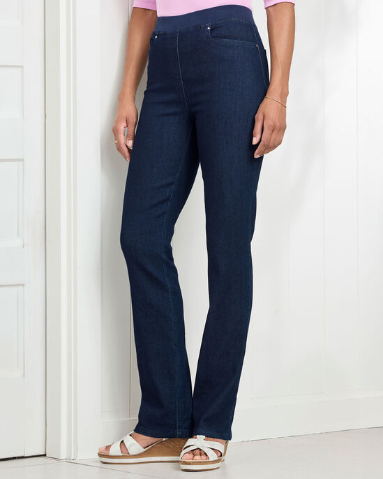 Premium Pull-On Straight-Leg Jeans