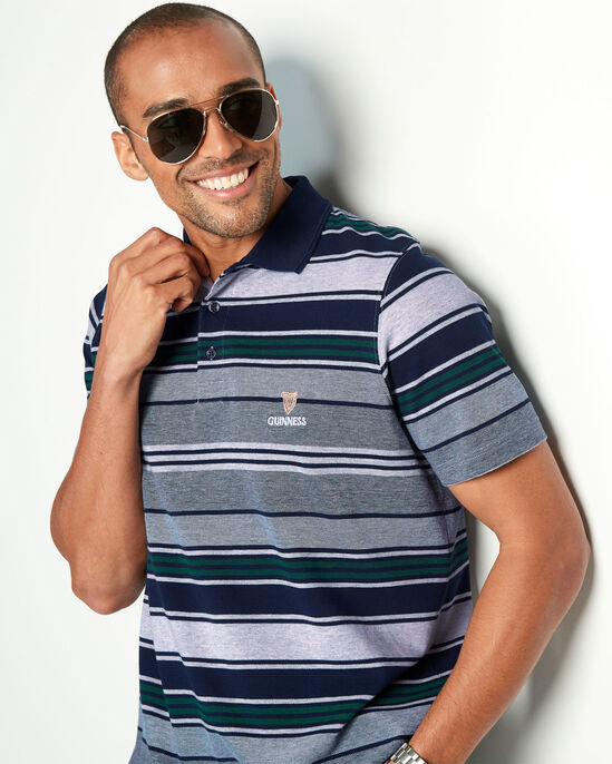 Guinness™ Short Sleeve Birdseye Stripe Polo Shirt