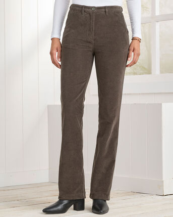 Adjustable Waist Straight-Leg Cord Trousers