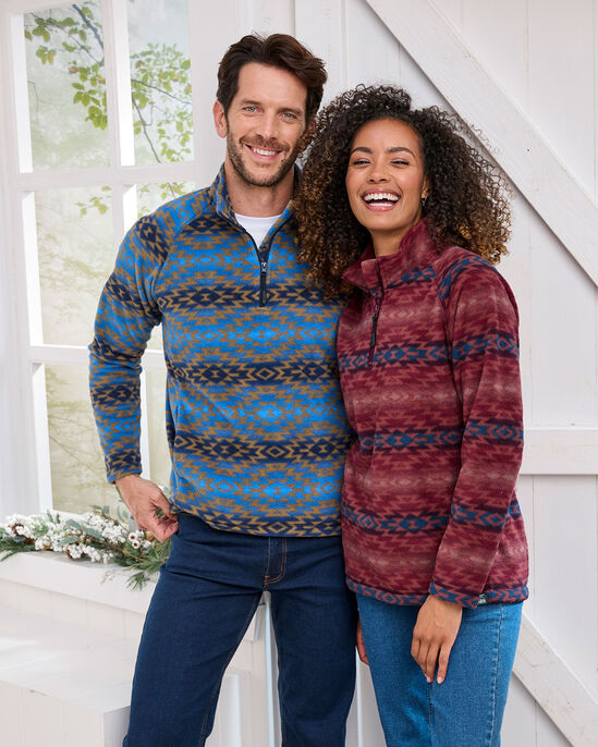 Printed Microfleece Half Zip