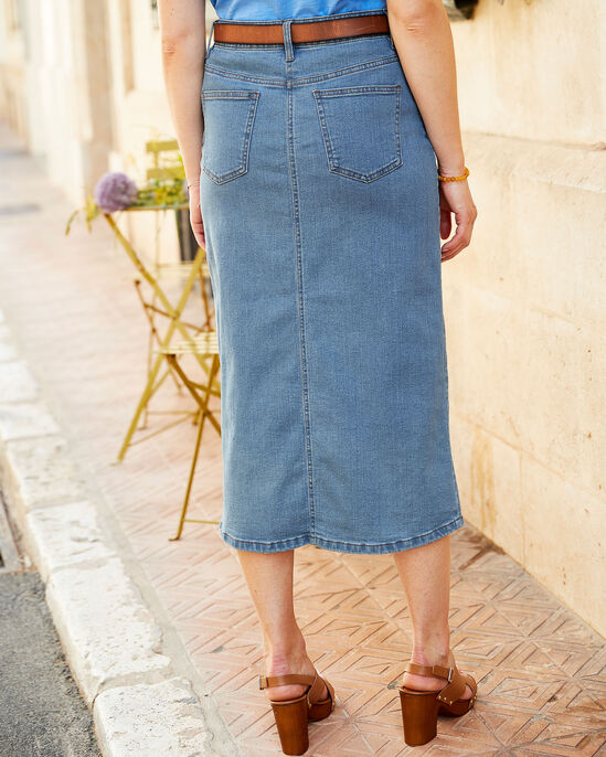 Layla Stretch Denim Pencil Skirt