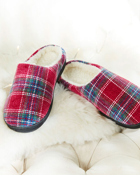 Chenille Check Mule Slippers