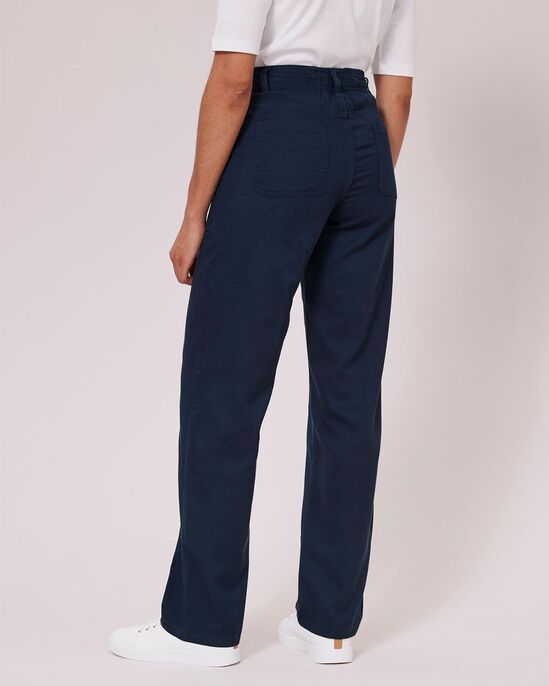 Casual Lyocell-Rich Straight-Leg Trousers