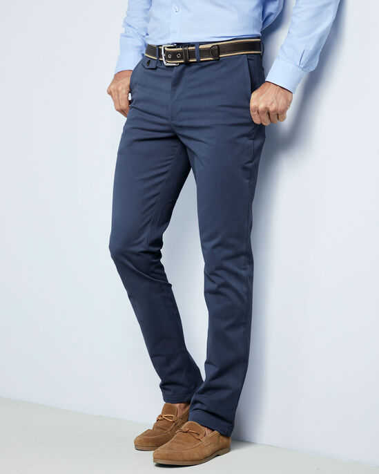 Flat Front Wrinkle Free Stretch Chino Trousers