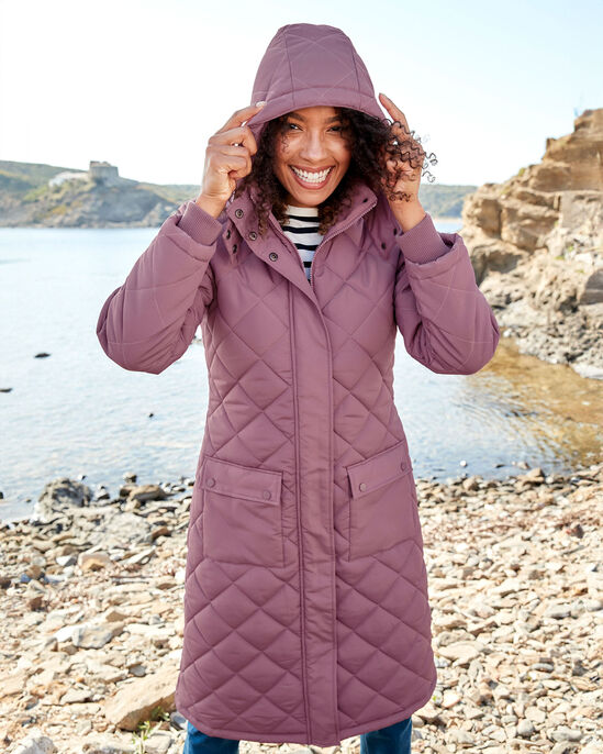 Long Padded Coat With Detachable Hood