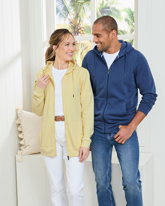Cotton Hooded Zip Through Sweat
