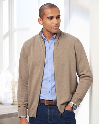 Cotton Zip-Through Cardigan