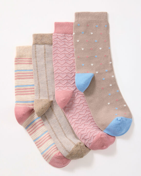 4 Pack Comfort Top Patterned Socks
