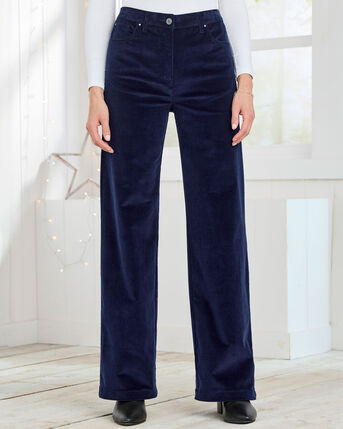 Wide-Leg Stretch Cord Trousers