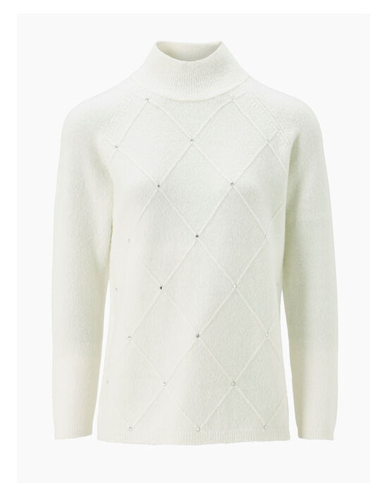 Sparkling Embellished Turtleneck Jumper