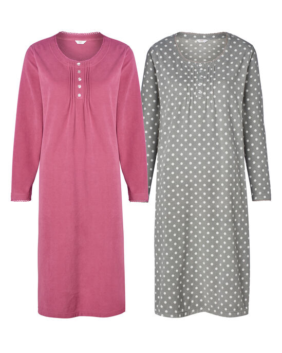 2 Pack Fleece Nightdresses