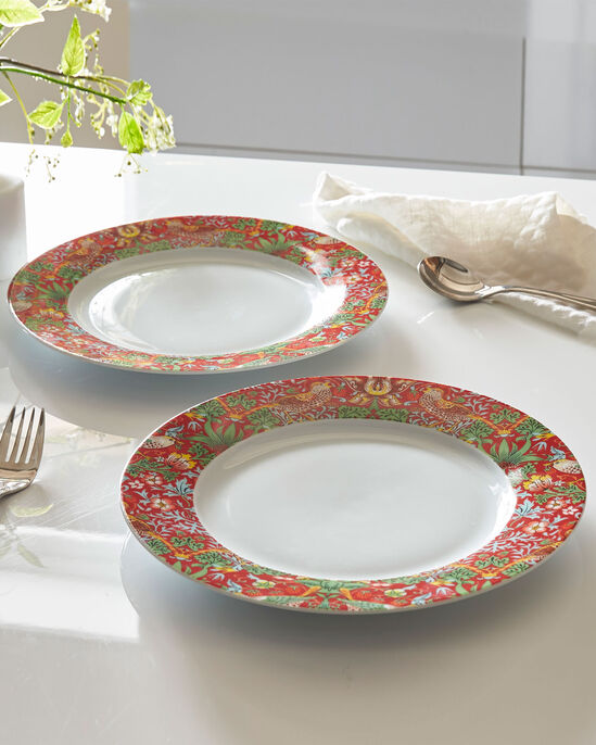 William Morris Strawberry Thief Set of 2 Dinner Plates