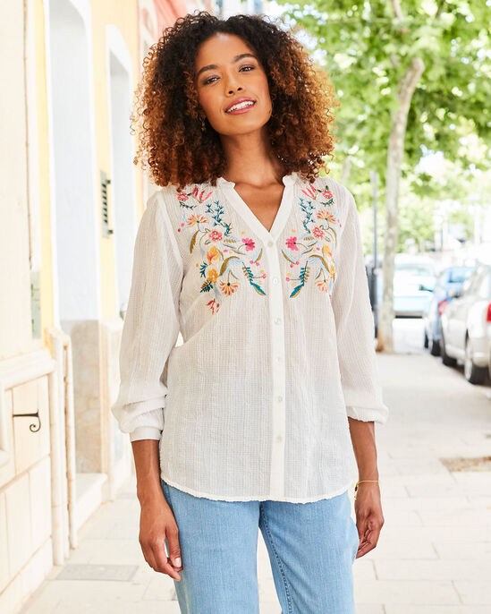 Pip Long Sleeve Embroidered Blouse