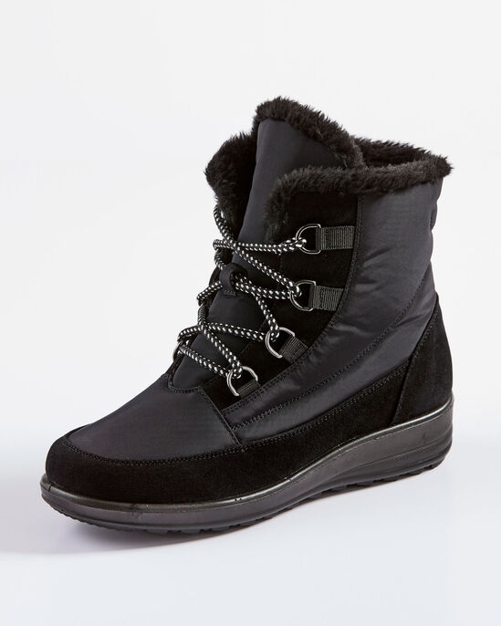Cosy Lined Flexisole Lace-Up Boots