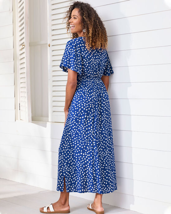 Printed Crinkle Maxi Dress