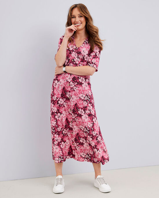 Full Bloom Printed Jersey Maxi Dress