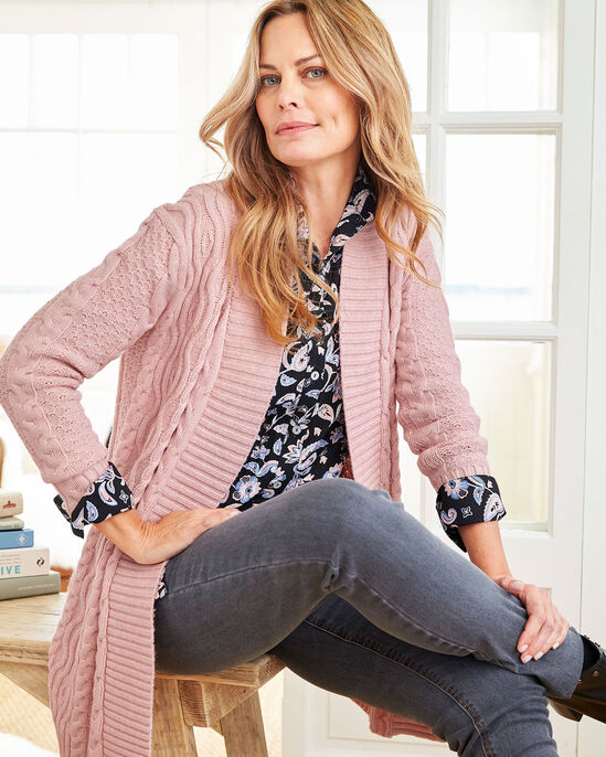 Love-To-Layer Longline Cable Cardigan