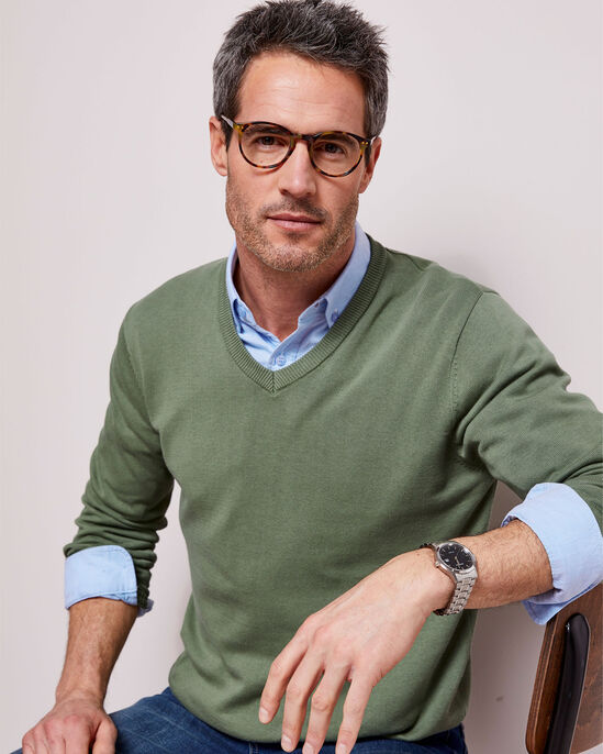 Cotton V-Neck Jumper