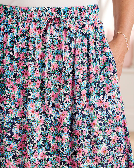 Print Pull-On Maxi Skirt