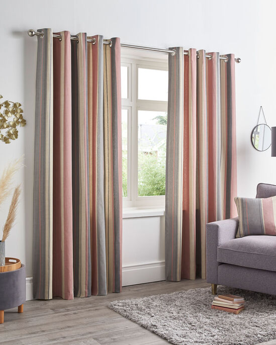 Striped Print Eyelet Curtains