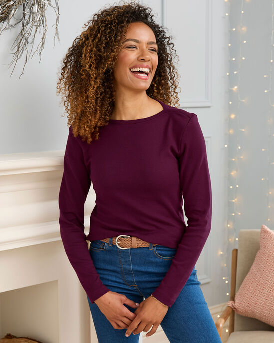 Cosy-Up Long Sleeve Boat Neck Top