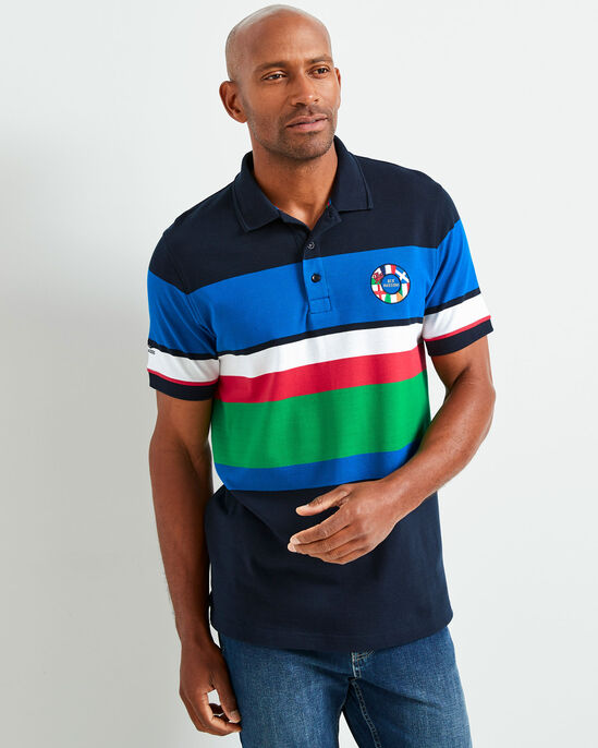 Six Nations Short Sleeve Stripe Polo Shirt
