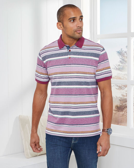 Birdseye Stripe Polo Shirt