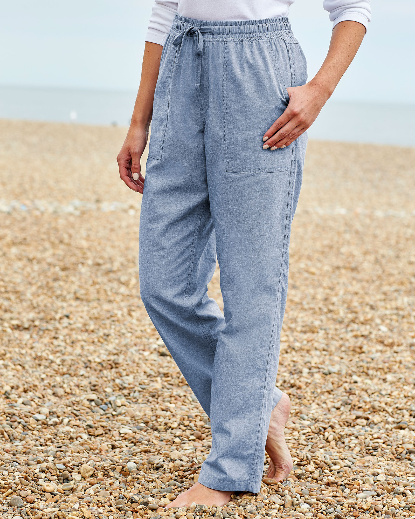 Ladies pull on summer trousers on sale
