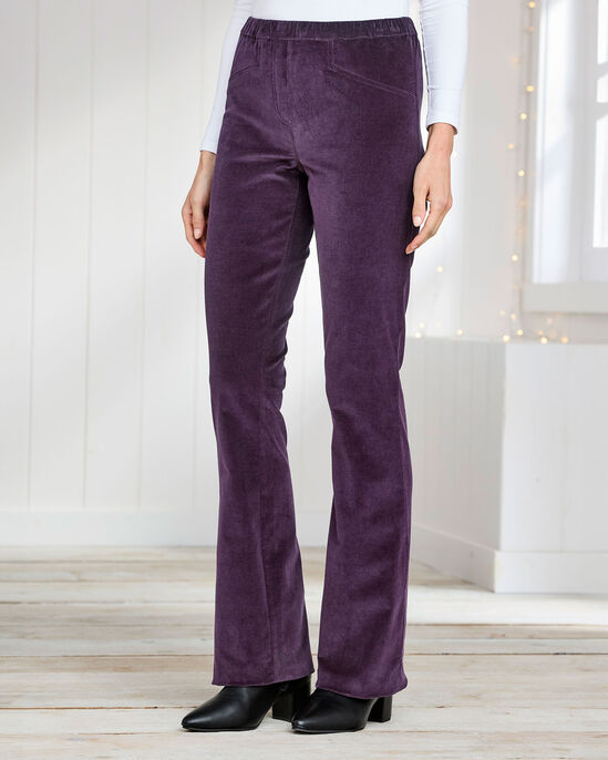 Pull-On Stretch Bootcut Cord Trousers