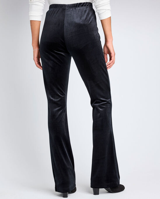 Velour Slim Flare Pull-On Stretch Trousers