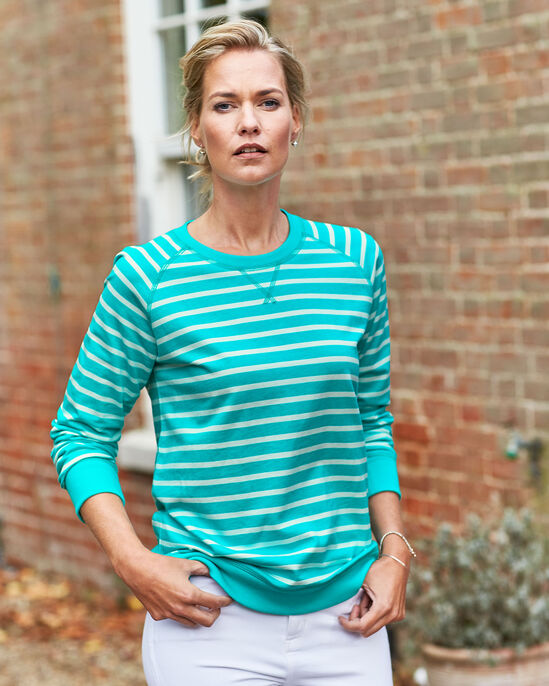 Crew Neck Stripe Sweatshirt