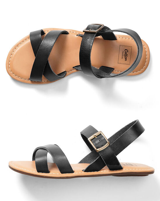 Leather Cross Over Sandals at Cotton Traders