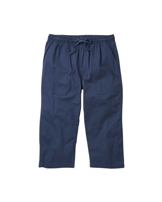 Cotton Pull-On Crop Trousers