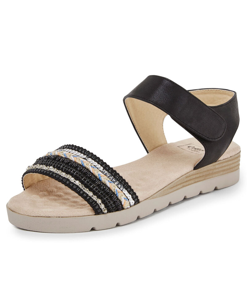 Cushion Support Embellished Sandals at Cotton Traders