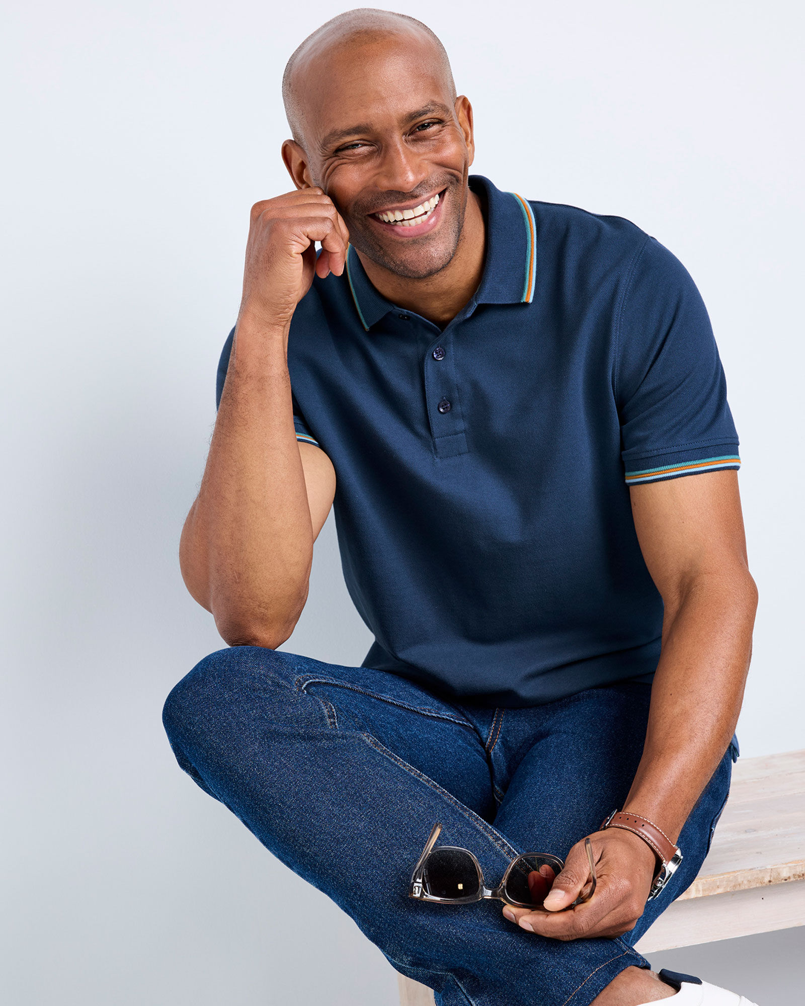 Signature Short Sleeve Ripple Collar Polo Shirt
