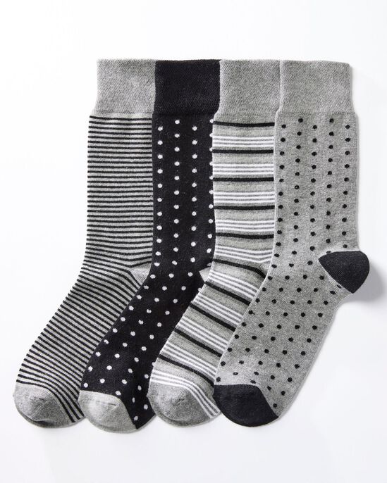 4 Pack Comfort Top Pattern Socks