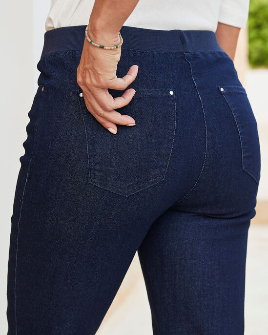 Premium Pull-On Straight-Leg Jeans