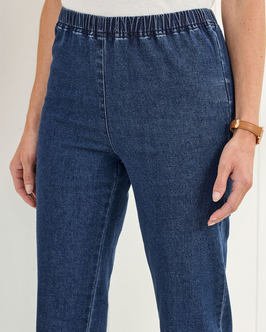 Pull On Stretch Denim Trousers